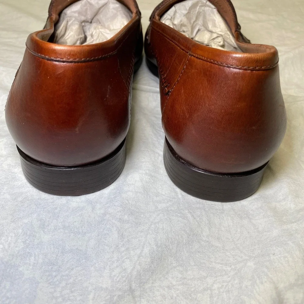 Giorgio Brutini Milan Brown Leather Tassel Loafers Men's 12 EEE Woven Toe